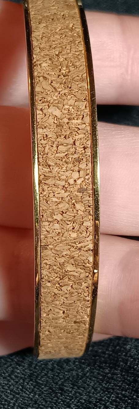 Kate Spade New York Cork Inlay Gold Tone Bangle Bracelet Fashion Jewelry KSNY - Picture 4 of 5